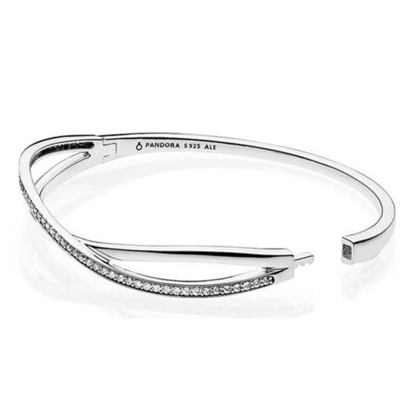 PANDORA?Entwined 925 Sterling Silver Cuff Bracelet - Picture 1 of 9